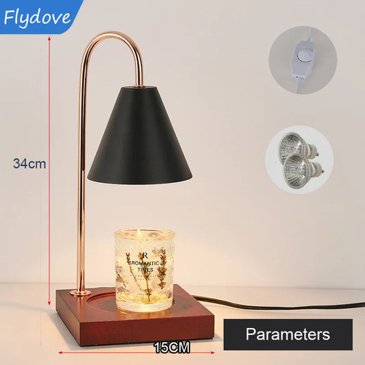 Nordic Modern Candle Table Light LED Table Lamp Wood Base Candles Bedroom Bedside Home Lighting Decoration Fixtures