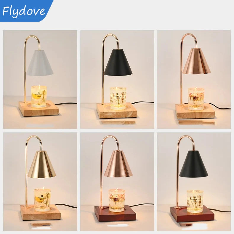 Nordic Modern Candle Table Light LED Table Lamp Wood Base Candles Bedroom Bedside Home Lighting Decoration Fixtures
