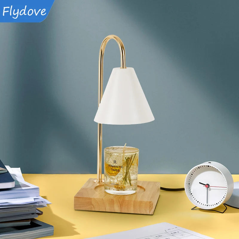 Nordic Modern Candle Table Light LED Table Lamp Wood Base Candles Bedroom Bedside Home Lighting Decoration Fixtures