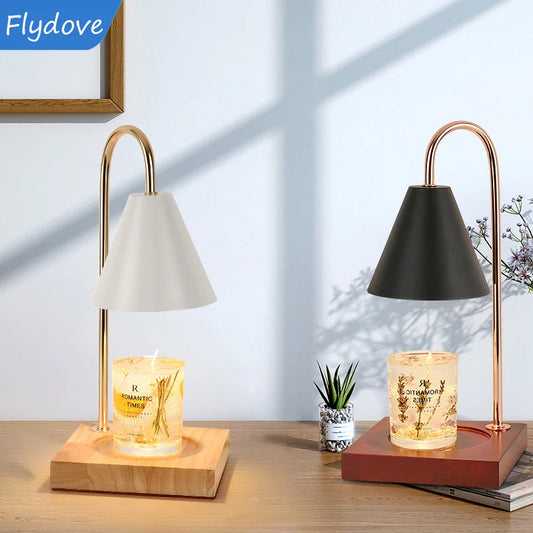 Nordic Modern Candle Table Light LED Table Lamp Wood Base Candles Bedroom Bedside Home Lighting Decoration Fixtures