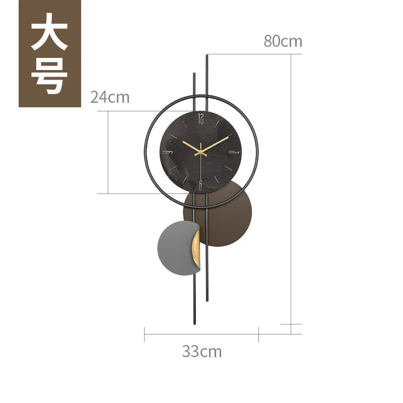Wooden Grille Decorative Wall Clock, TV Background, New, 2024