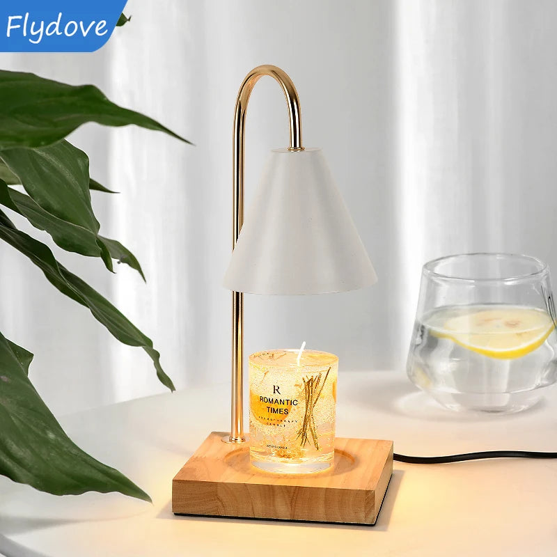 Nordic Modern Candle Table Light LED Table Lamp Wood Base Candles Bedroom Bedside Home Lighting Decoration Fixtures