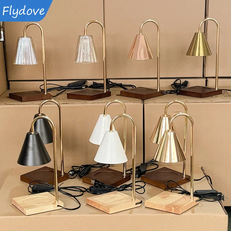 Nordic Modern Candle Table Light LED Table Lamp Wood Base Candles Bedroom Bedside Home Lighting Decoration Fixtures