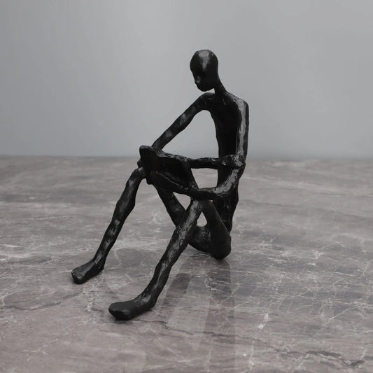 Modern Minimalist Black Character Reader Model Room Home Foyer Study Creative Sculpture Living Room Decoration Ornaments