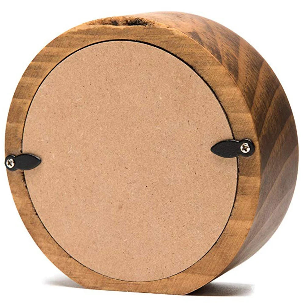 ABYN-Wooden Desk & Table Analog Clock Made Of Genuine Pine(Dark)-Battery Operated With Precise Silent  Mechanism
