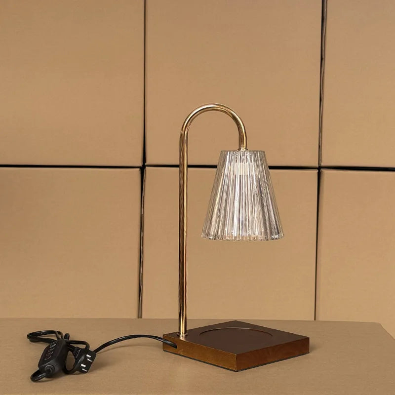 Nordic Modern Candle Table Light LED Table Lamp Wood Base Candles Bedroom Bedside Home Lighting Decoration Fixtures