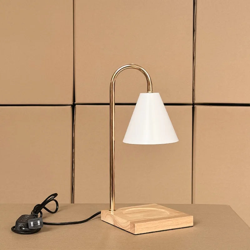 Nordic Modern Candle Table Light LED Table Lamp Wood Base Candles Bedroom Bedside Home Lighting Decoration Fixtures