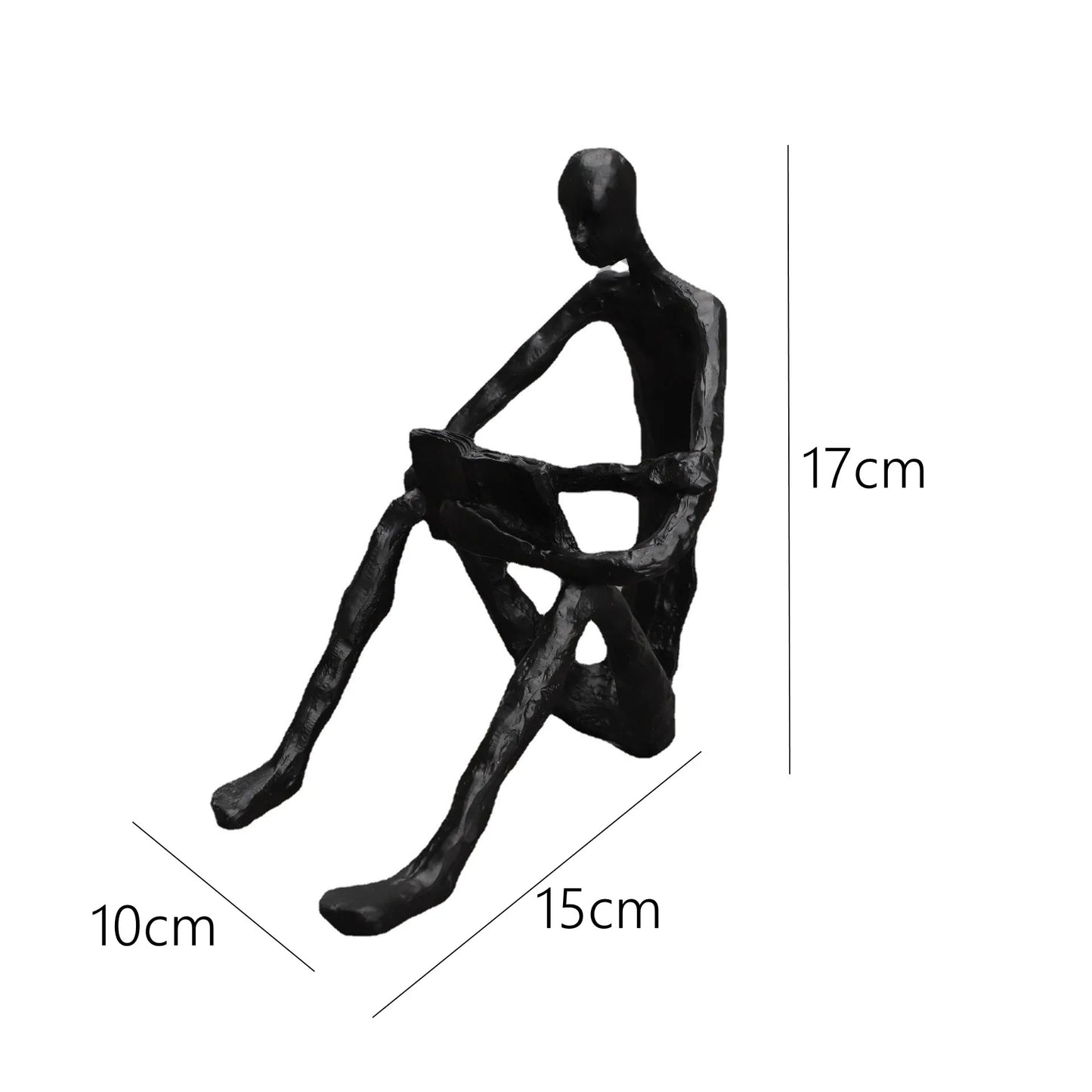Modern Minimalist Black Character Reader Model Room Home Foyer Study Creative Sculpture Living Room Decoration Ornaments