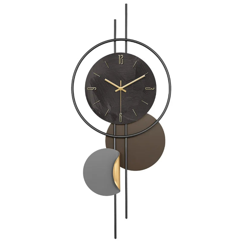 Wooden Grille Decorative Wall Clock, TV Background, New, 2024